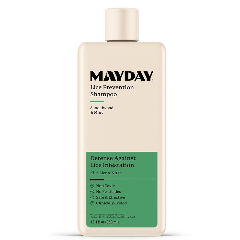 Mayday Lice Prevention Shampoo - Sandalwood & Mint - 12oz, Non-Toxic, Pesticide-Free, Scientifically Proven Defense Against Lice & Nits, Shampoo for Adults & Kids, Safe for All Hair Types - Image 1